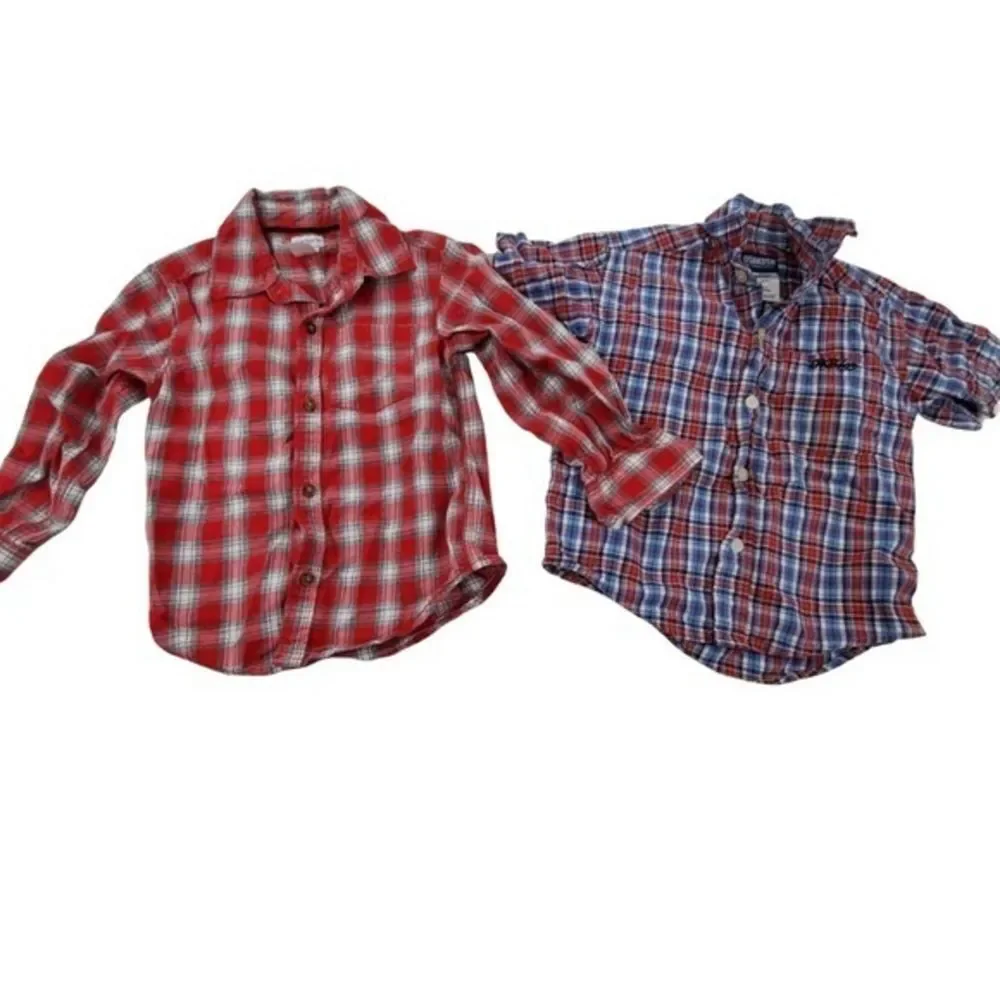 Boys Lot of 2 Shirt‎ Size 3T Plaid Carters Oshkosh